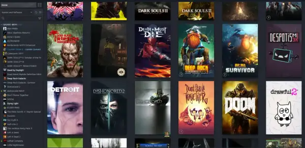 Gry z gatunku "steam family": Deep Rock Galactic, DOOM, Detroit: Become Human i inne.