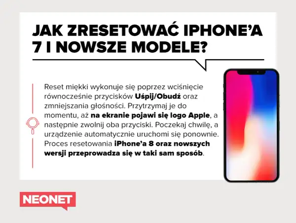 Jak zresetować iPhone'a 7 i nowsze modele? Instrukcja krok po kroku, jak wykonać reset iPhone'a.