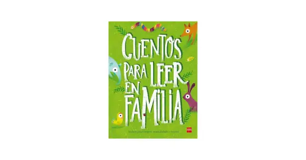 Libro "Cuentos para leer en familia" con animales coloridos. Ideal para compartir historias y crear recuerdos.