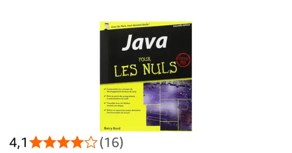 Couverture du livre "Java pour les Nuls", nouvelle édition, expliquant les bases du développement Java.