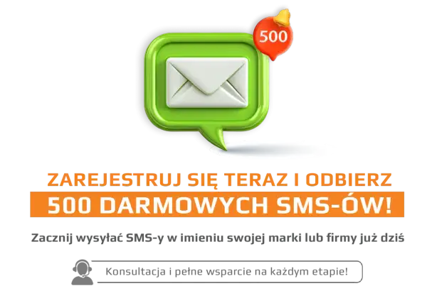 Zarejestruj się i odbierz 500 darmowych SMS-ów! Dowiedz się, jak wysłać SMS z internetu, by promować swoją markę.