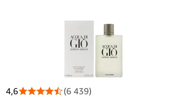 Perfumy męskie Acqua di Gio Giorgio Armani 200ml w eleganckim flakonie i pudełku.