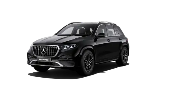 Czarny Mercedes GLE 53 AMG z charakterystycznym grillem i sportowymi felgami, gotowy na podbój drogi.