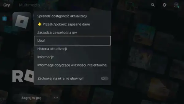 Jak odinstalować grę na PS5 i nie stracić zapisów danych