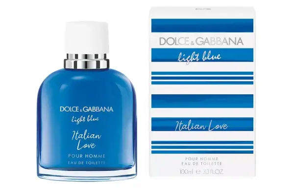 Niebieska butelka i pudełko Dolce & Gabbana Light Blue Italian Love Pour Homme 100ml.