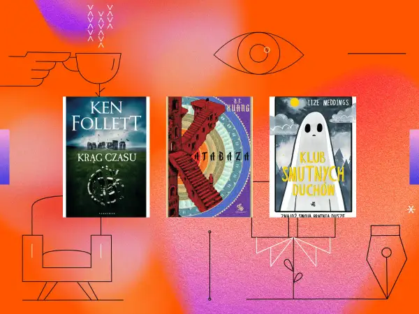 Kawa inspiruje do czytania. Obok okładki "Krąg czasu" z serii Ken Follett trylogia, "Atabaza" i "Klub smutnych duchów".