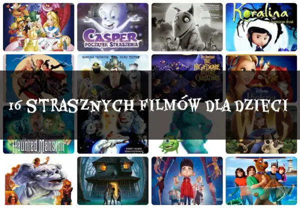 Kolekcja 16 strasznych filmów dla dzieci, idealna na halloween (seria) filmy: od Koraliny po Caspera i Straszny Dom.