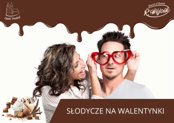 Para przygotowuje się do Walentynek, otoczona pysznymi słodyczami. Ona zakłada mu okulary w kształcie serca, a on patrzy zaskoczony.