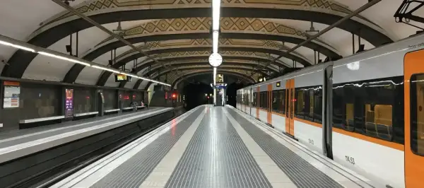 Pociąg na stacji, idealny środek transportu, by dowiedzieć się, jak dojechać z Lloret de Mar do Barcelony.