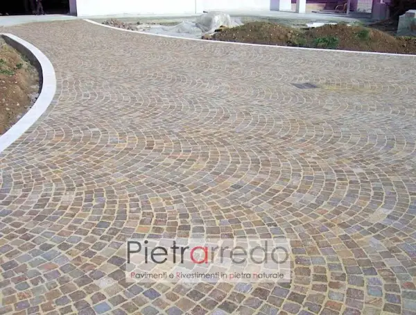 Viali in sampietrini per esterno, prezzi convenienti per pavimentazioni in pietra naturale.