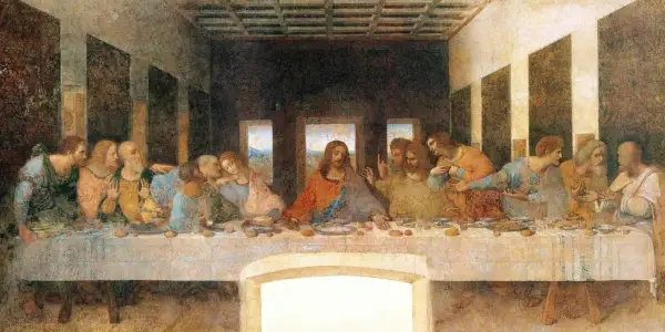 Ostatnia Wieczerza w Mediolanie. Leonardo da Vinci uchwycił emocje apostołów w kluczowym momencie.