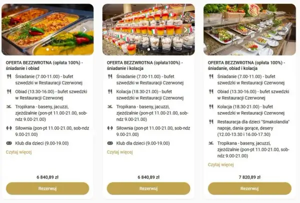 Ile kosztuje obiad w hotelu Gołębiewskim? Ceny i zniżki dla dzieci