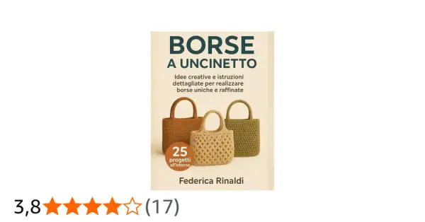 Copertina libro "Borse a Uncinetto" con tre modelli, idee creative e schemi per borse all'uncinetto invernali.