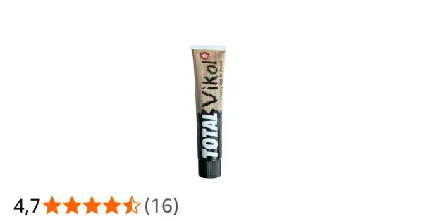 Tubka kleju **Vikol** do drewna, uniwersalny, z czarną zakrętką. Produkt oceniony na 4,7 gwiazdki.