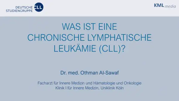 Präsentation über chronische lymphatische Leukämie (CLL). Erläutert die Krankheit und mögliche Anzeichen im Endstadium.