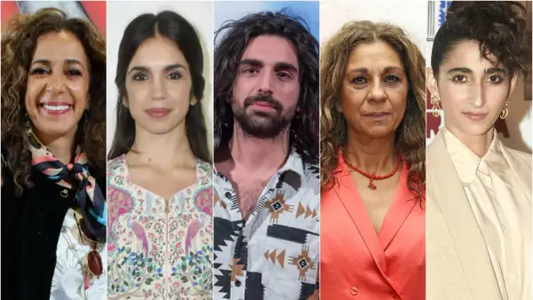 Los hijos de Lola Flores: Lolita, Antonio y Rosario, junto a Elena Furiase y Alba Flores.