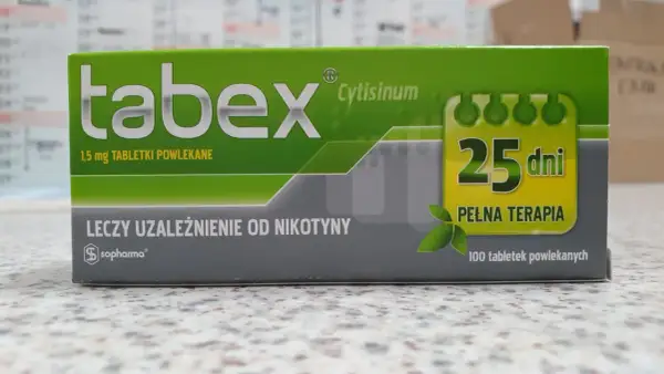 Tabex na co? Na uzależnienie od nikotyny. Pełna terapia 25 dni, 100 tabletek.