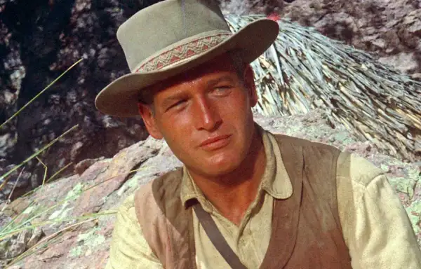 Paul Newman i hatt och väst, en ikonisk scen från filmer med Paul Newman.