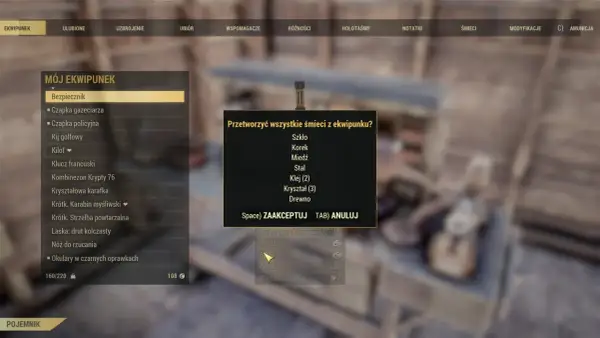 Poradnik Fallout 76: w ekwipunku masz śmieci do przetworzenia na surowce. Zobacz, co możesz zyskać!