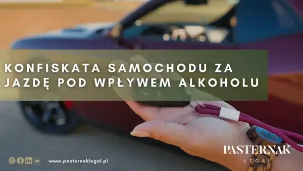 Konfiskata samochodu za jazdę pod wpływem alkoholu. Kluczyki w dłoni, symbol utraty pojazdu.