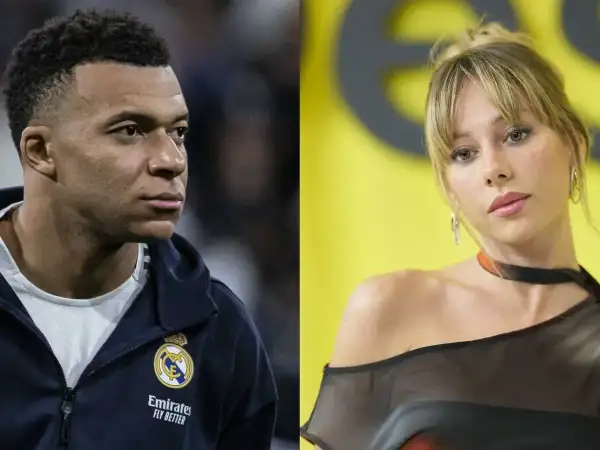 Kylian Mbappé i jego dziewczyna, Ester Expósito, na dwóch oddzielnych zdjęciach.