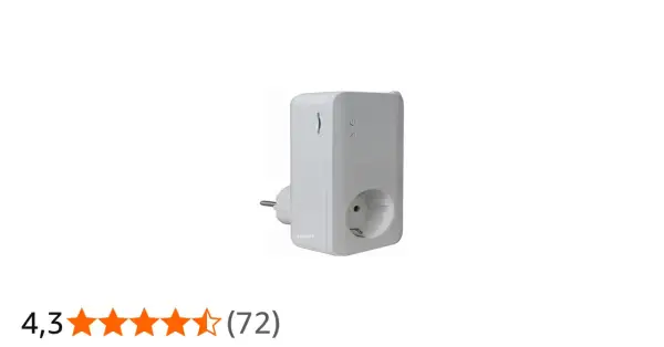 Adaptateur secteur blanc, modèle simpal t40, avec prise et prise femelle.