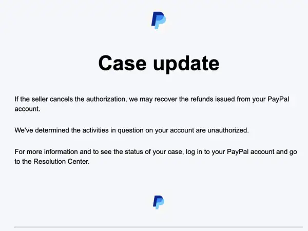 Aktualizacja sprawy PayPal: stwierdzono nieautoryzowane działania, przez co zniknęły pieniądze z konta. Sprawdź status w Centrum Rozwiązywania Sporów.
