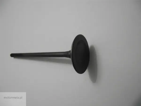 Zawór silnika z widocznymi śladami zużycia. Podparty zawór objawy mogą wskazywać na problemy z pracą silnika.