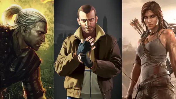 Geralt, Niko Bellic i Lara Croft - bohaterowie kultowych gier, które mogą działać nawet na słaby PC.