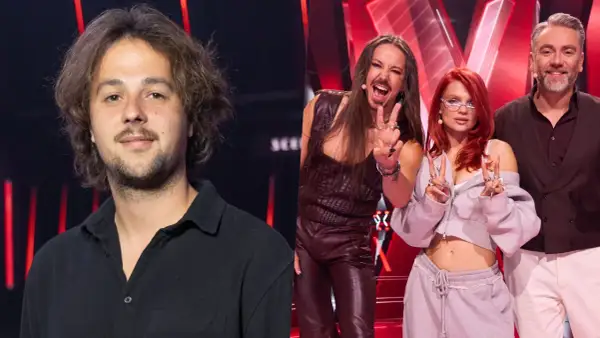 Młody uczestnik i jurorzy The Voice of Poland: Justyna Steczkowska, Lanberry i Tomson.