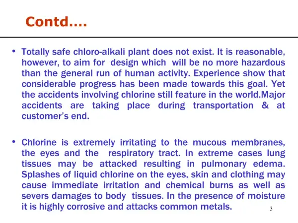 Texte sur l'intoxication au chlore : les accidents impliquant le chlore sont fréquents, causant des brûlures et des dommages aux tissus. Le traitement est essentiel.