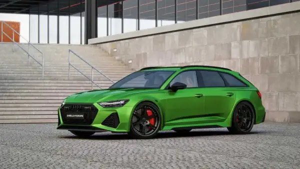 Audi RS6 verde vibrante, un coche familiar con una potencia desatada.