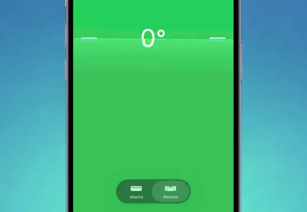 Aplikacja Poziom na iPhonie pokazuje 0 stopni, gdy jest idealnie poziomo. Dowiedz się, jak włączyć poziomicę w iPhone.