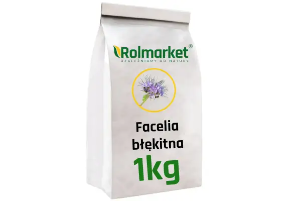 Opakowanie nasion facelii błękitnej 1kg. Rolmarket oferuje atrakcyjną facelia cena za tonę.