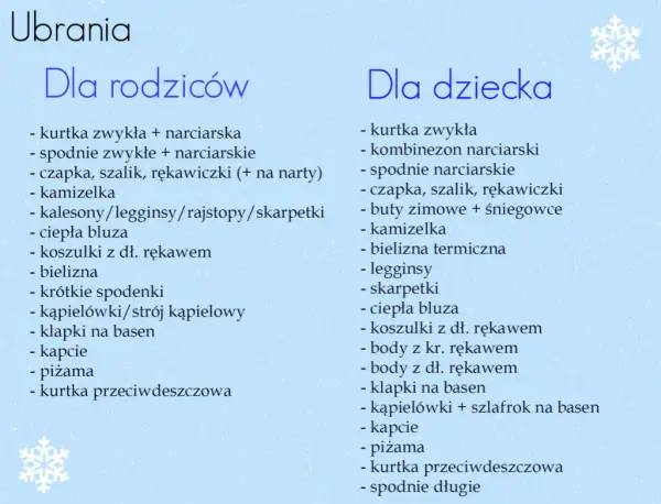 Zimowy wyjazd w góry z dzieckiem: kompletna lista pakowania