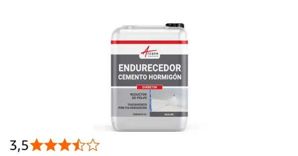 Envase de endurecedor de hormigón Durbeton, 5L, incoloro. Ideal para reducir polvo y tratar superficies.