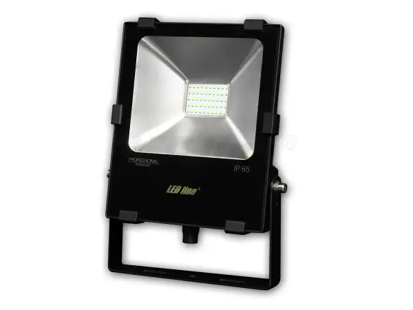 Profesjonalny halogen na zewnątrz LED line, IP 65, czarny, z metalowym uchwytem. Idealny do oświetlenia posesji.