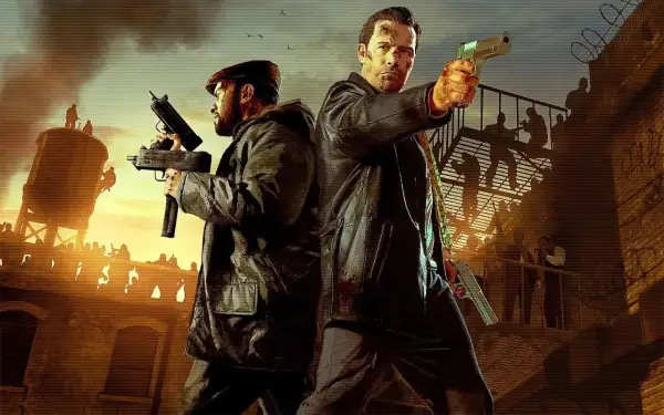 Dwóch mężczyzn z bronią w ręku, gotowych do akcji. Czy to zapowiedź Max Payne 4?
