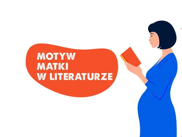 Ciężarna kobieta czyta książkę o motywie matki cierpiącej w literaturze.