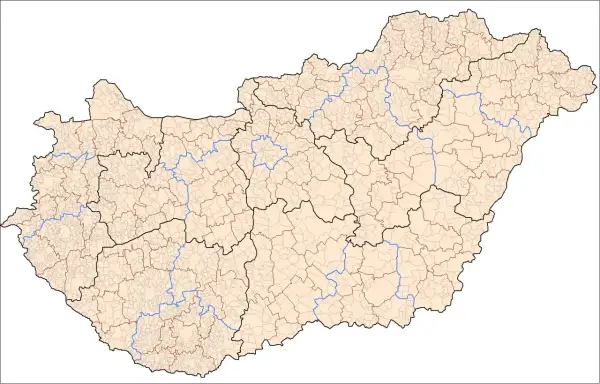 Mapa administracyjna Węgier z zaznaczonymi powiatami i rzekami. Tu właśnie są Węgry, kraj pełen historii i pięknych krajobrazów.