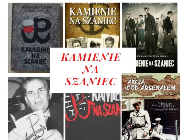 Książka "Kamienie na szaniec" i jej adaptacje filmowe, opowiadające o akcjach dywersyjnych Szarych Szeregów.