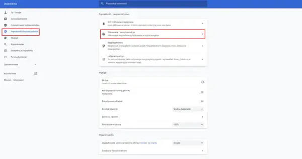 Ustawienia prywatności i bezpieczeństwa przeglądarki Chrome. Dowiedz się, jak sprawdzić historię przeglądarki i zarządzać plikami cookie.
