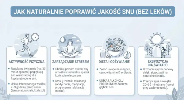 Aktywność fizyczna, zarządzanie stresem, dieta i światło pomagają zrozumieć, czym są sny i jak poprawić ich jakość.