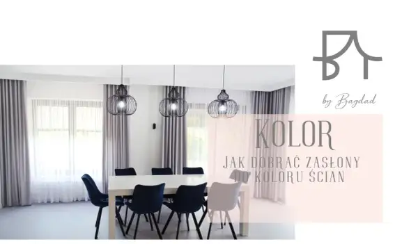 Elegancka jadalnia z szarymi zasłonami i granatowymi krzesłami. Dowiedz się, jak dobrać zasłony do koloru ścian, by stworzyć harmonijną przestrzeń.