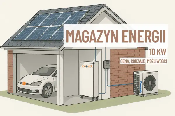 Dom z panelami fotowoltaicznymi, magazynem energii i samochodem elektrycznym. Sprawdź, jak uzyskać fotowoltaika dofinansowanie!