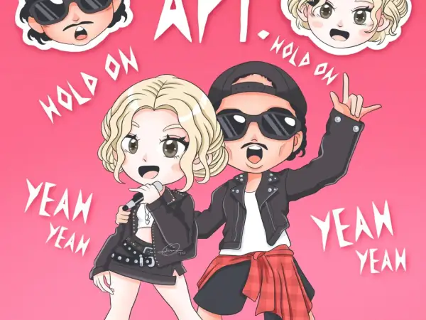 Chibi para z teledysku "Hold On, Yeah Yeah" z albumu "Rose Apt." w stylu anime.