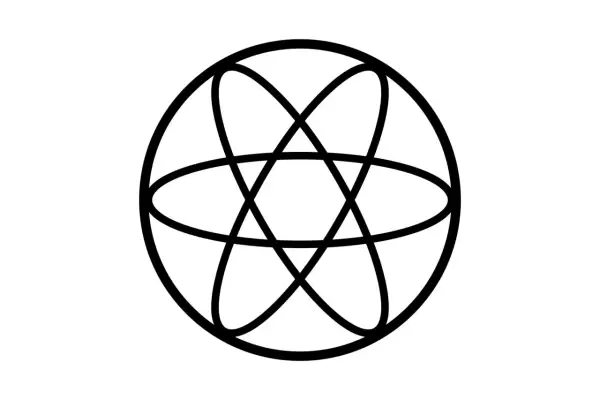 Simbolo astratto con linee nere su sfondo bianco. Il colore bianco, significato di purezza e inizio, fa da cornice a questo disegno geometrico.