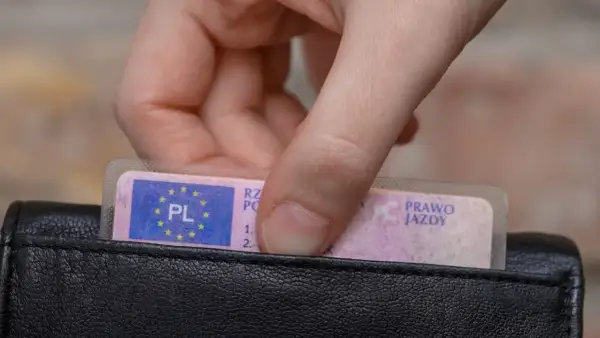 Dłoń wyjmuje z portfela polskie prawo jazdy. Czas na wymianę dokumentu?