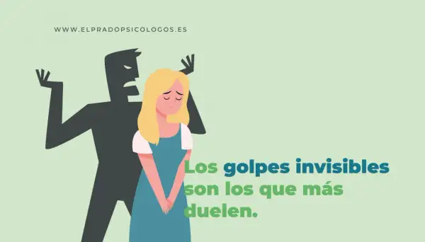 Una mujer triste bajo la sombra de un hombre enfadado. ¿Cómo saber si estoy sufriendo maltrato psicológico? Los golpes invisibles duelen más.