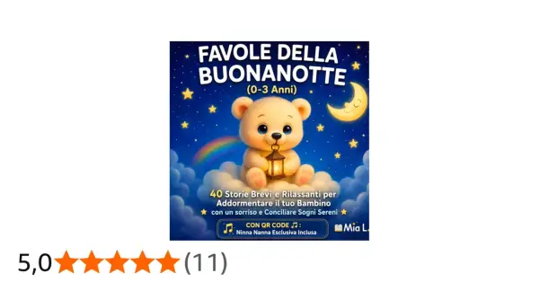 A cute teddy bear sits on clouds holding a lantern under a starry night sky with a crescent moon.